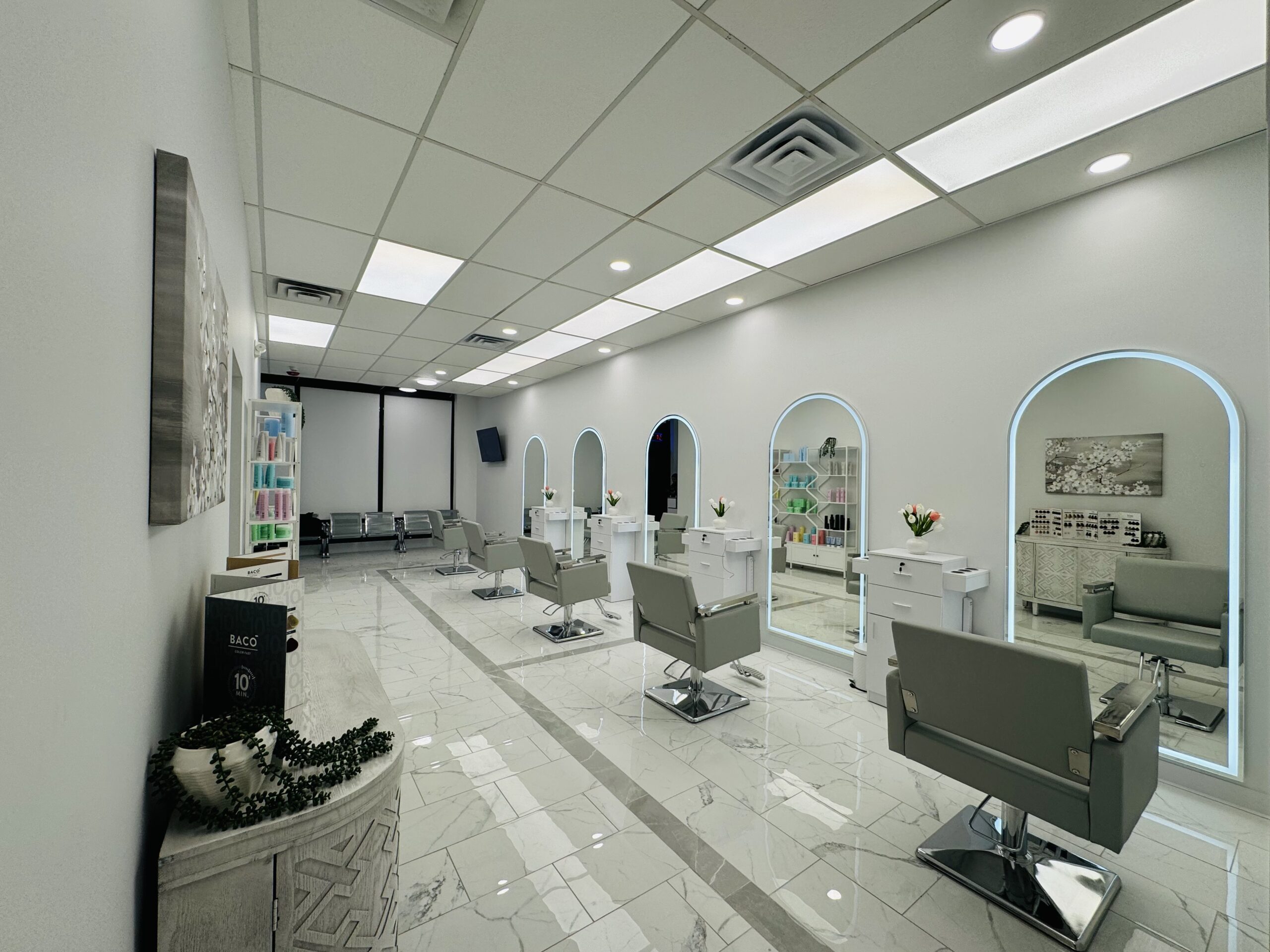 Salon reception and product display